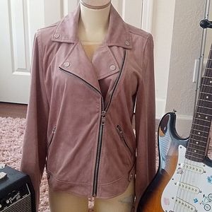 Loft Faux Suede Pink 🩷 Motto jacket! Rose pink!